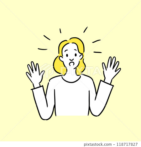 Surprised woman illustration material 118717827