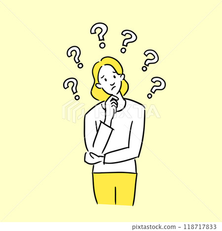 Illustration material of a woman feeling doubt 118717833