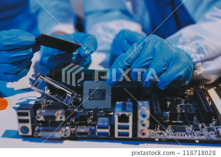Electronics technician, electronic engineering electronic repair, electronics measuring and testing, repair and maintenance concepts. 118718028