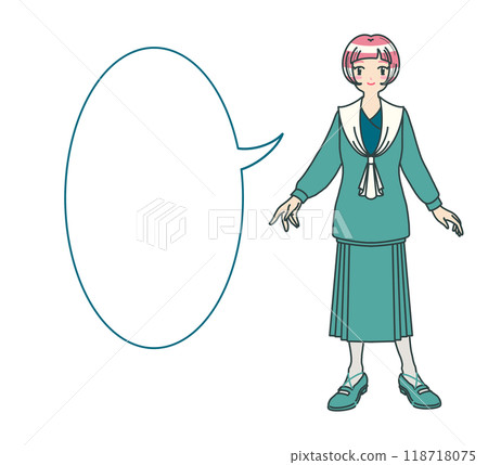Set of fashion girls and speech bubbles Retro fashion girls and speech bubbles 118718075