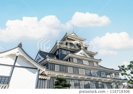 Okayama City, Okayama Prefecture, one of Japan's 100 most famous castles, Okayama Castle tower on a clear day after the major renovation for the Reiwa era Okayama City, Okayama Prefecture, one of Japan's 100 most famous castles, Okayama Castle tower on a clear day after the major renovation for the Reiwa era 118718306