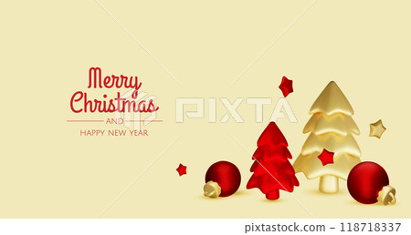 Merry Christmas and happy new year background. Christmas tree, Gift boxes, Christmas balls. Christmas element for web, banners, greeting card, template design. Merry Christmas and happy new year background. Christmas tree, Gift boxes, Christmas balls. Christmas element for web, banners, greeting card, template design. 118718337