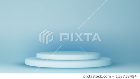 Pink podium mockup. Studio showroom pedestal, fashion showcase mock up scene or exhibition gallery display 3d vector podiums. 118718484