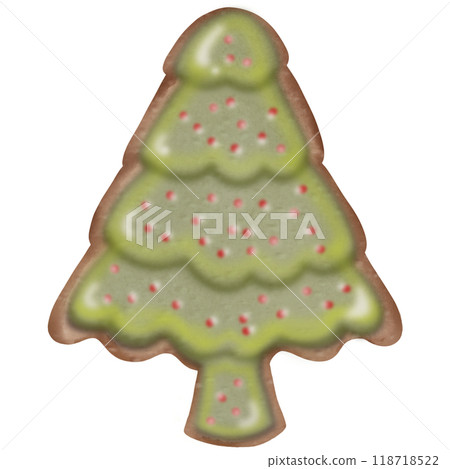 Christmas ginger bread cookies, Cute gingerbread men, tree, santa, snowman, hand drawn. 118718522