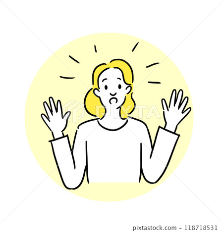 Illustration material of a surprised woman 118718531