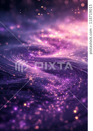 Colorful Neon Waves Of Light Creating Abstract Pattern In Dark Environment. Generative AI 118719015