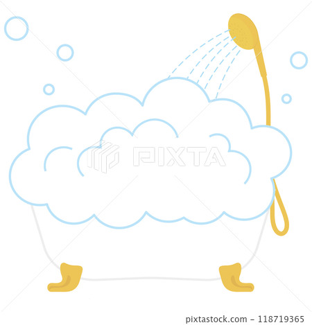 泡泡浴洗澡可愛插畫 泡泡浴洗澡可愛插畫 118719365