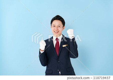 Men wearing white gloves, business, fist pump 118719437