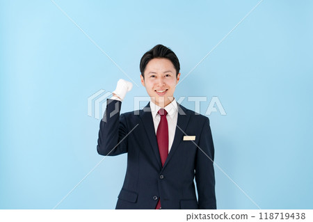 Men wearing white gloves, business, fist pump 118719438