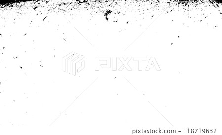 Grunge Vector Metal Texture Template. Dark Messy Dust Overlay Distress Background. Abstract Dotted, Scratched, Vintage Effect With Noise And Grain. Closeup monochrome overlay 118719632