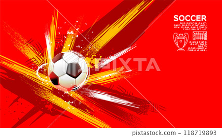 soccer banner template , Spain flag, Brush texture grunge, football cup, illustrationsoccer banner template , Spain flag, Brush texture grunge, football cup, illustration vector 118719893