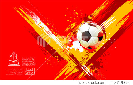 soccer banner template , Spain flag, Brush texture grunge, football cup, illustrationsoccer banner template , Spain flag, Brush texture grunge, football cup, illustration vector 118719894