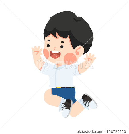 Kid student jump high cartoon Kid student jump high cartoon 118720320