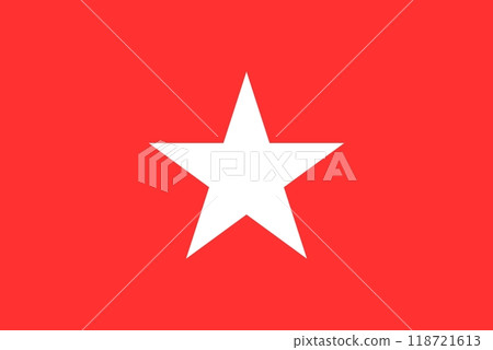 The flag of a USA army Brigadier General of a white star over a red background 118721613