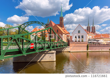 Tumski Bridge and Cathedral, Wroclaw, Poland 118721661
