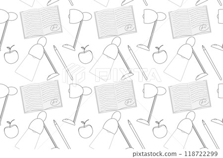 Back to School Coloring Book Pattern 118722299