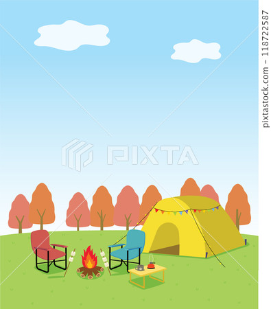 camping on an autumn day 118722587