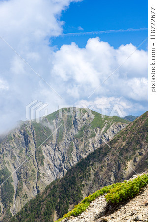 Early summer climbing on Mt. Ogouchi in the Southern Alps Mt. Eboshi Early summer climbing on Mt. Ogouchi in the Southern Alps Mt. Eboshi 118722677