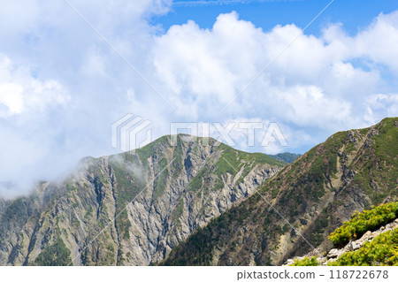 Early summer climbing on Mt. Ogouchi in the Southern Alps Mt. Eboshi Early summer climbing on Mt. Ogouchi in the Southern Alps Mt. Eboshi 118722678