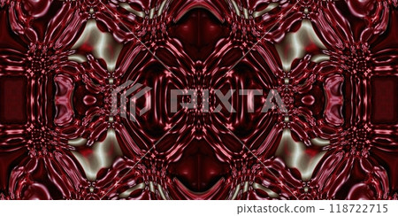 Abstract Kaleidoscope Geometry Psychedelic Art Pink Red Black White Pattern Background 118722715