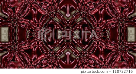 Abstract Kaleidoscope Geometry Psychedelic Art Pink Red Black White Pattern Background 118722716