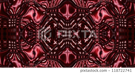 Abstract Kaleidoscope Geometry Psychedelic Art Pink Red Black White Pattern Background 118722741