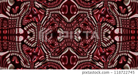 Abstract Kaleidoscope Geometry Psychedelic Art Pink Red Black White Pattern Background 118722745
