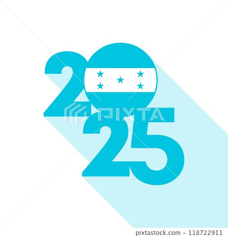 2025 banner with Honduras flag inside. Vector illustration. 118722911
