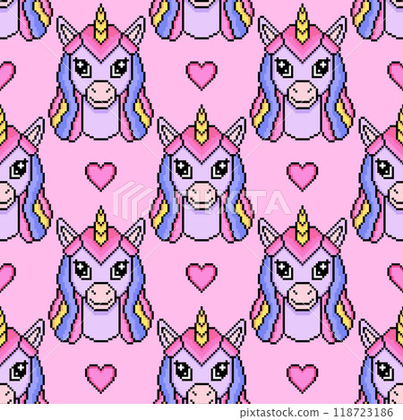 Seamless pattern with unicorns 118723186