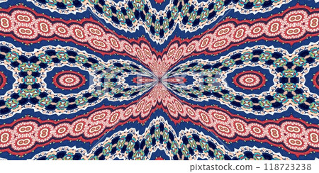 Abstract Kaleidoscope Geometry Psychedelic Art Pink Red Black White Pattern Background 118723238