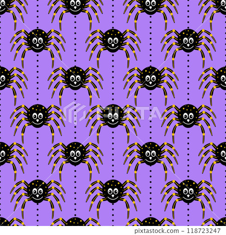 Seamless pattern with fun spider Seamless pattern with fun spider 118723247