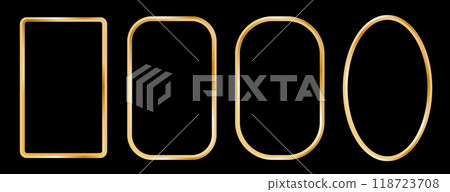 Golden frames vector. Luxury geometric frames, art deco style for wedding invitation and VIP design. 118723708