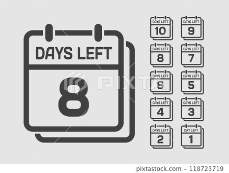 Countdown daily page calendar icon - 8 days left Countdown daily page calendar icon - 8 days left 118723719