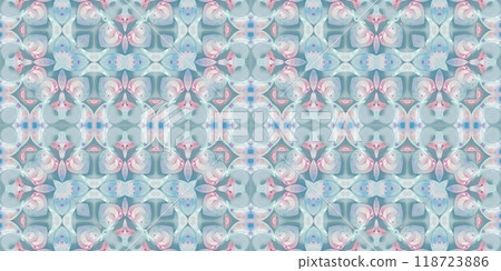 Abstract Kaleidoscope Geometry Psychedelic Art Pink Blue White Pattern Background 118723886