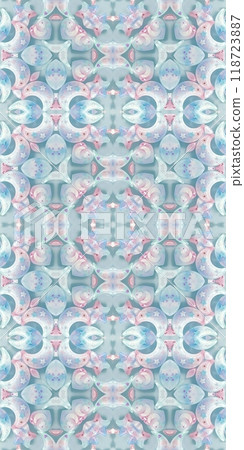 Abstract Kaleidoscope Geometry Psychedelic Art Pink Blue White Pattern Background 118723887