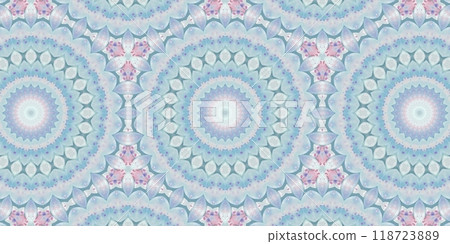Abstract Kaleidoscope Geometry Psychedelic Art Pink Blue White Pattern Background 118723889