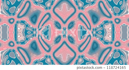 Abstract Kaleidoscope Geometry Psychedelic Art Pink Blue White Pattern Background Abstract Kaleidoscope Geometry Psychedelic Art Pink Blue White Pattern Background 118724165