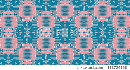 Abstract Kaleidoscope Geometry Psychedelic Art Pink Blue White Pattern Background 118724168