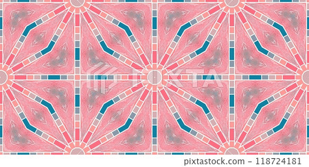 Abstract Kaleidoscope Geometry Psychedelic Art Pink Blue White Pattern Background Abstract Kaleidoscope Geometry Psychedelic Art Pink Blue White Pattern Background 118724181