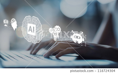 Human interact with AI artificial intelligence brain process generative AI EIDE Human interact with AI artificial intelligence brain process generative AI EIDE 118724304