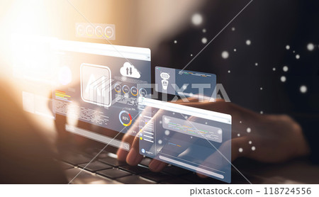 Human interact with AI artificial intelligence brain process generative AI EIDE 118724556