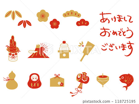 新年幸運符圖標集(紅色) 新年幸運符圖標集(紅色) 118725195