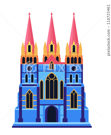 St Pauls Cathedral - modern flat design style single isolated image St Pauls Cathedral - modern flat design style single isolated image 118725461