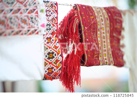 Authentic Textile Sleeves with Traditional Bulgarian Embroidery Authentic Textile Sleeves with Traditional Bulgarian Embroidery 118725845