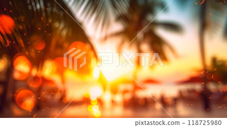 Bright sunny beach, vacation vacation concept at sea, ocean, tourism - AI generated image 118725980