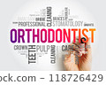 Orthodontist word cloud collage, health concept background 118726429