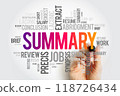 Summary word cloud collage, business concept background with marker 118726434
