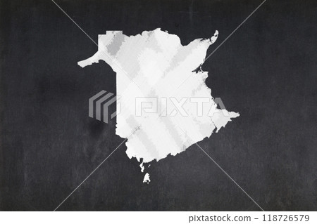 Map of New Brunswick drawn on a blackboard 118726579