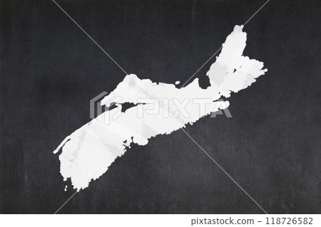 Map of Nova Scotia drawn on a blackboard 118726582