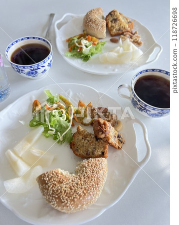 健康的一盤早餐麵包 118726698